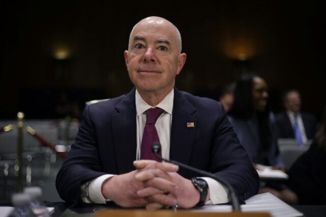 US Secretary of Homeland Security Alejandro Mayorkas, pictured on Capitol Hill in November