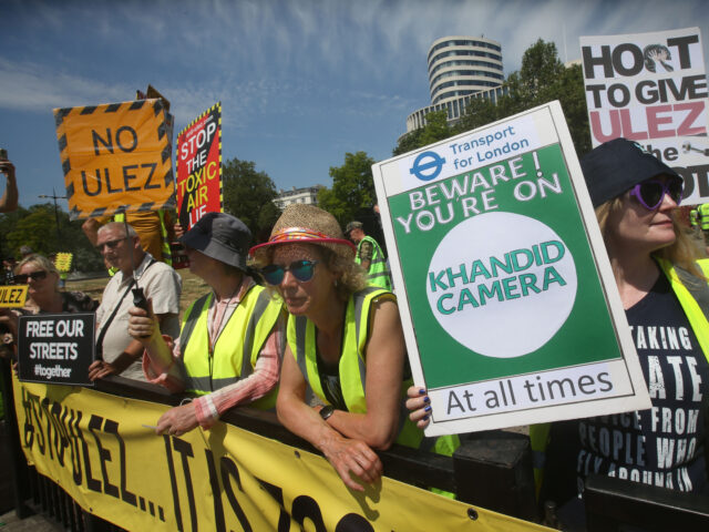 LONDON, ENGLAND - JUNE 25: Protesters gather at Marble Arch and hold up signs criticising
