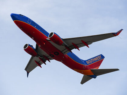 A Southwest Airlines flight takes off at Long Island MacArthur Airport in Ronkonkoma, New