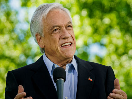 President of Chile Sebastián Piñera, speaks at a press conference at the end of his vote