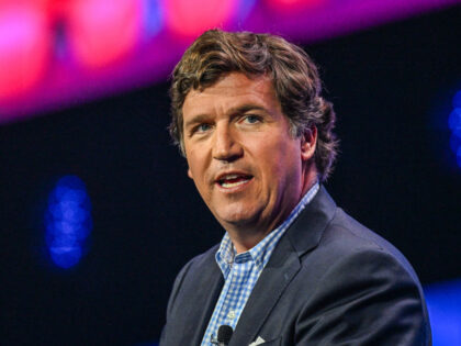 US conservative political commentator Tucker Carlson speaks at the Turning Point Action US