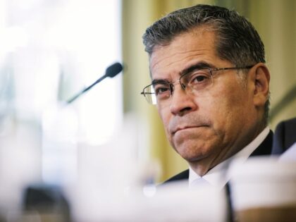 Xavier Becerra, secretary of Health and Human Services (HHS), during a meeting of Presiden