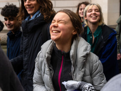 LONDON, ENGLAND - FEBRUARY 2: Swedish climate activist Greta Thunberg returns to Westminst