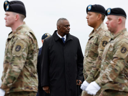 U.S. Secretary of Defense Lloyd Austin attends the dignified transfer for fallen service m