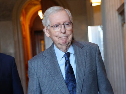 Senate Minority Leader Mitch McConnell (R-KY) arrives for a Senate Republican meeting at t