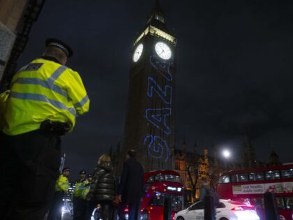 LONDON, UNITED KINGDOM - FEBRUARY 21: Hundreds gather outside the parliament to stage a pr