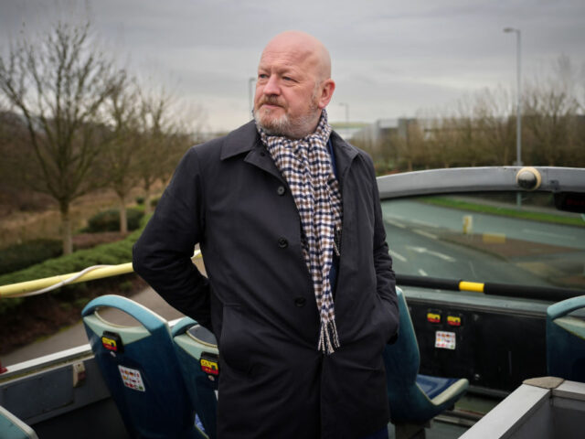 ROCHDALE, ENGLAND - FEBRUARY 27: Simon Danczuk, the Reform UK candidate in the Rochdale by