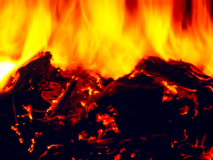 Paper burning making big flames - stock photo