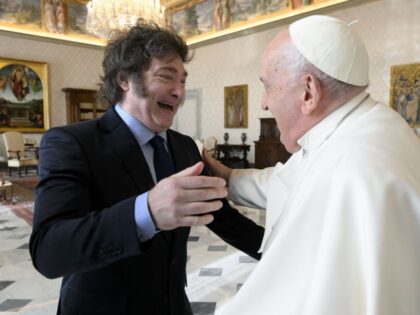 (EDITOR NOTE: STRICTLY EDITORIAL USE ONLY - NO MERCHANDISING) Pope Francis meets with Arge