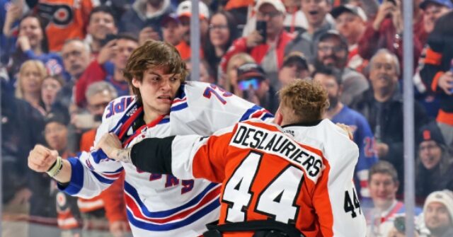 VIDEO: Rangers' Matt Rempe And Flyers' Nicolas Deslauriers Trade Shots ...