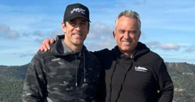 Aaron Rodgers Seen Hiking with Robert F. Kennedy Jr. While Continuing to Recover from Achilles Injury