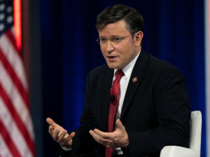 Representative Mike Johnson, a Republican from Louisiana, speaks during a panel discussion