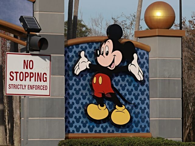 ORLANDO, FLORIDA - FEBRUARY 01: A sign welcomes visitors near an entrance to Walt Disney W
