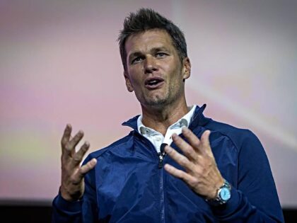 Tom Brady delivering keynote remarks at eMerge Americas 2023 in the Miami Beach Convention