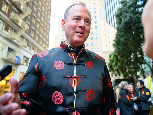 Rep. Adam Schiff (D-CA) speaks with supporters during the annual Chinese New Year parade o