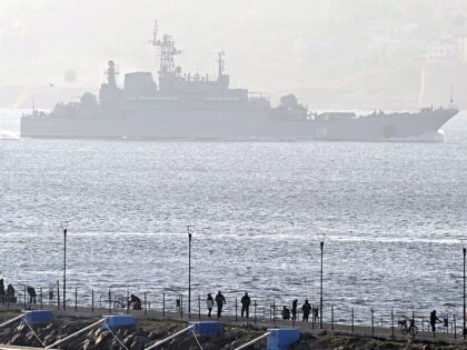 CANAKKALE, TURKEY - DECEMBER 13: Russian warship "Caesar Kunikov" passes through Dardenell