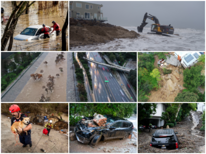 Images from the storm flooding battering California on February 4-6, 2024. (Photos: Getty