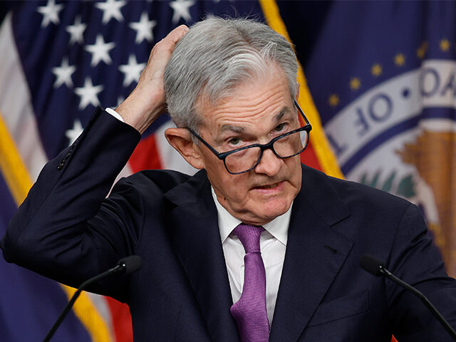 Federal Reserve Board Chairman Jerome Powell speaks during a news conference on September