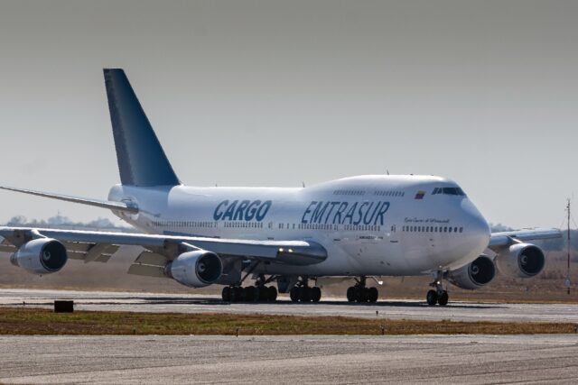 The Boeing 747-300 previously belonging to Venezuela's Emtrasur cargo airline at the inter