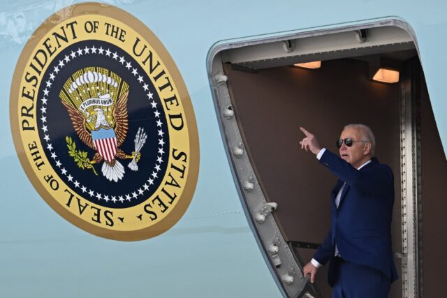 Immigration is a major challenge for US President Joe Biden, seen here arriving at John F.
