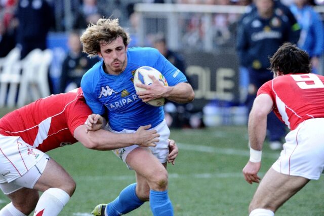 Mirco Bergamasco (C) made his Italy debut in 2002