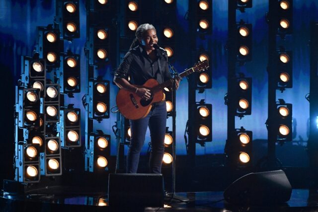 US singer-songwriter Tracy Chapman's performance of her hit 'Fast Car' with country artist