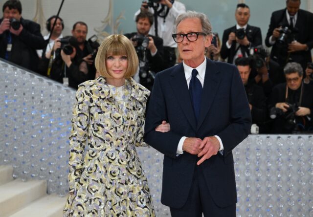 Vogue Editor-in-Chief Anna Wintour and English actor Bill Nighy attend the 2023 Met Gala,