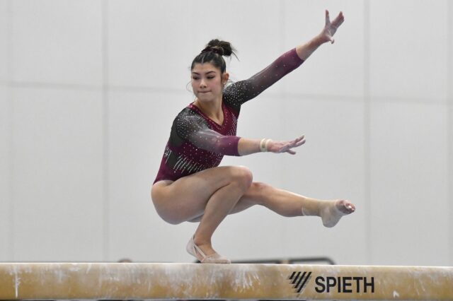 Kayla DiCello takes gold in USA Gymnastics Winter Cup. Olympic champ