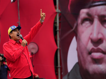 Venezuela's President Nicolas Maduro speaks to supporters during an event marking the