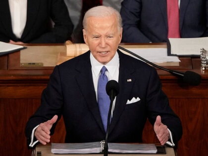 President Joe Biden speaks during the State of the Union address on Capitol Hill, Thursday