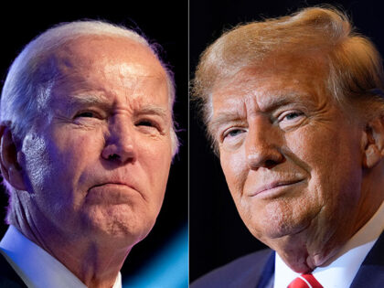 This combo image shows President Joe Biden, left, Jan. 5, 2024, and Republican presidentia