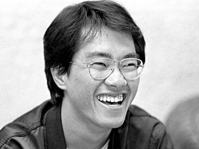 This black and white photo taken in May 1982 shows Japanese manga artist Akira Toriyama, w