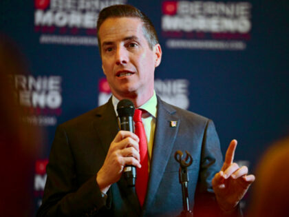 Cleveland businessman Bernie Moreno, a Republican candidate for U.S. Senate, speaks to sup