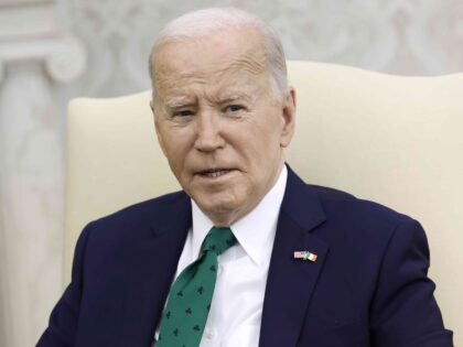 WASHINGTON, DC - MARCH 15: U.S. President Joe Biden speaks alongside Irish Taoiseach Leo V
