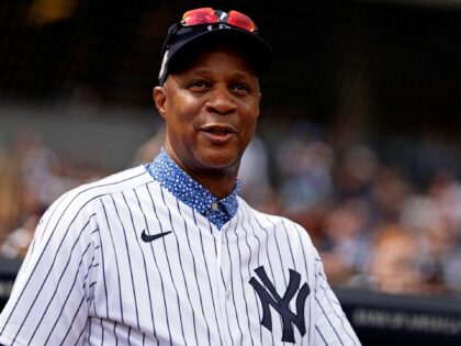 Former New York Yankees' Darryl Strawberry is seen during Yankees Old-Timers' Day ceremony