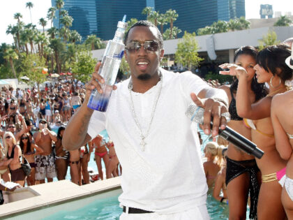 Music artist Sean "Diddy" Combs hosts a party at the Wet Republic pool at the MG