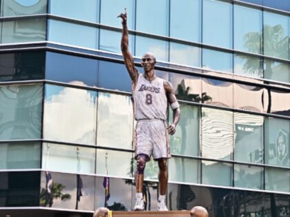 The Kobe Bryant statue is unveiled to the public outside the Crypto.com Arena on February