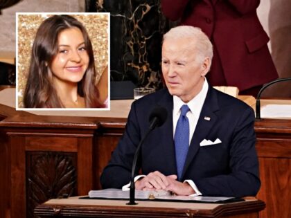 US President Joe Biden, bottom center, during a State of the Union address at the US Capit