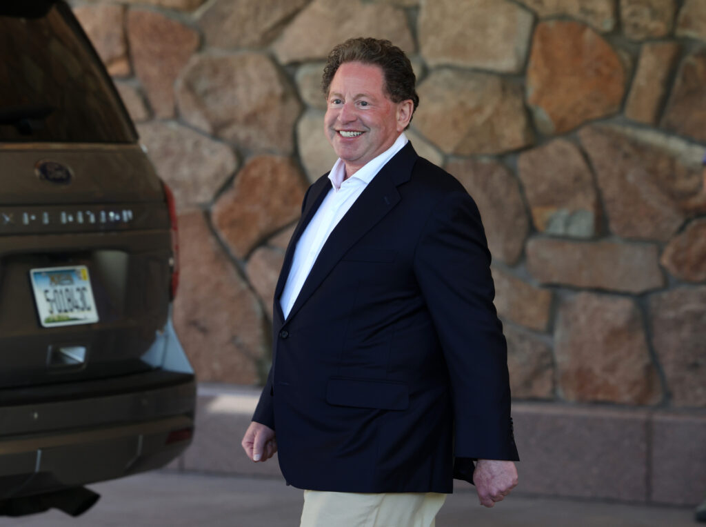 SUN VALLEY, IDAHO - JULY 11: CEO of Activision Bobby Kotick arrives at the Sun Valley Lodge for the Allen & Company Sun Valley Conference on July 11, 2023 in Sun Valley, Idaho. Every July, some of the world's most wealthy and powerful businesspeople from the media, finance, technology and political spheres converge at the Sun Valley Resort for the exclusive weeklong conference. (Photo by Kevin Dietsch/Getty Images)
