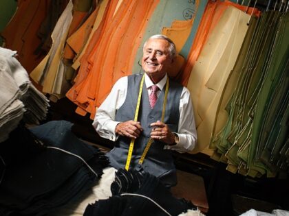 Brooklyn, New York - October 11, 2012: 84-year-old Martin Greenfield, owner of Martin Gree