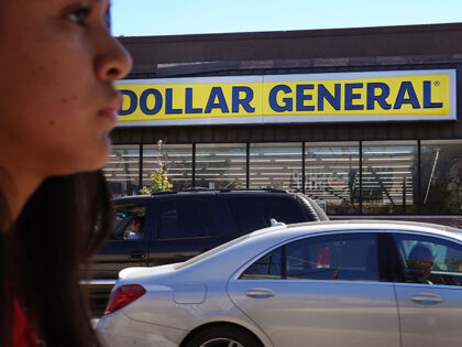 A sign hangs above a Dollar General store on August 31, 2023 in Chicago, Illinois. Dollar