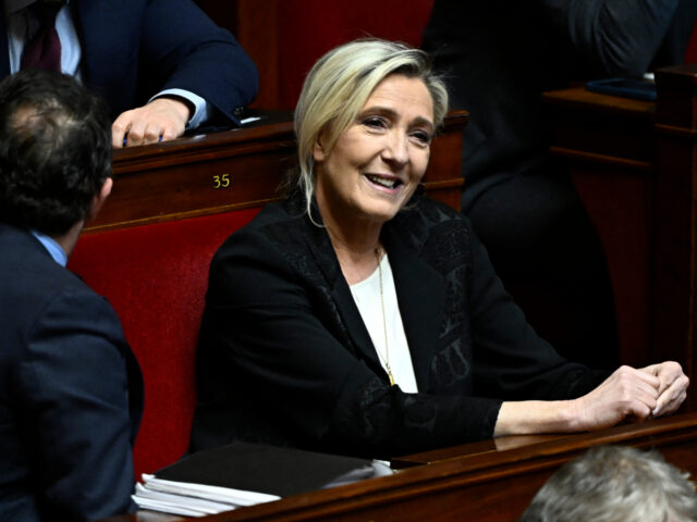 RN member of the parliament Marine Le Pen is seen during a session of questions to the Gov