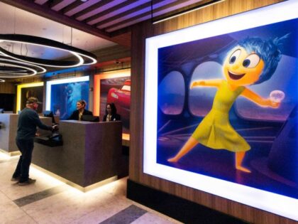 ANAHEIM, CA - January 30: Pixar artwork adorns the lobby of the Pixar Place Hotel at the D