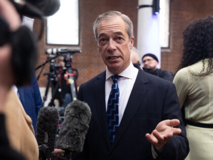 LONDON, UNITED KINGDOM - 2024/02/06: Nigel Farage is interviewed after the launch of the &