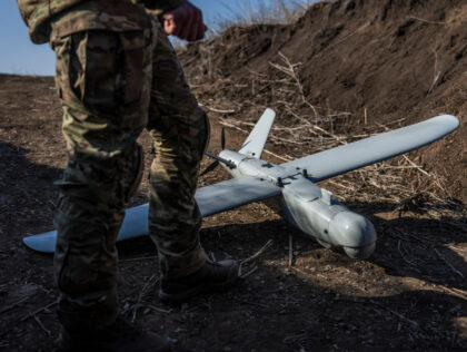DONBAS, UKRAINE - 2024/03/07: A Ukrainian "Leleka" reconnaissance drone unit fro