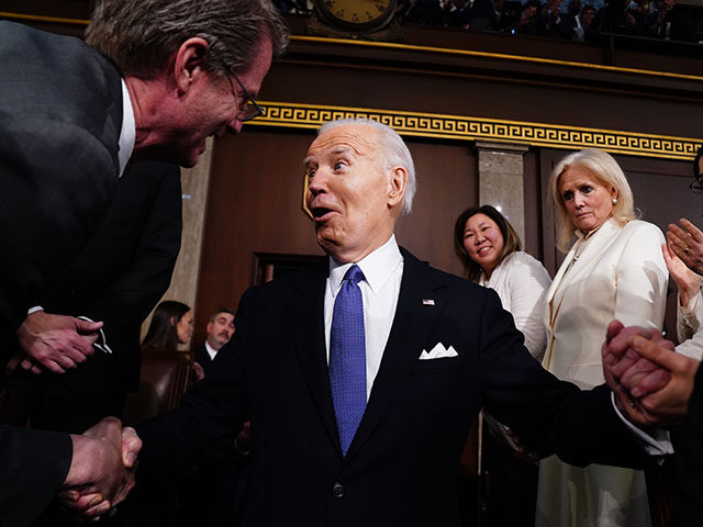 President Joe Biden arrives in the House chamber to deliver the annual State of the Union