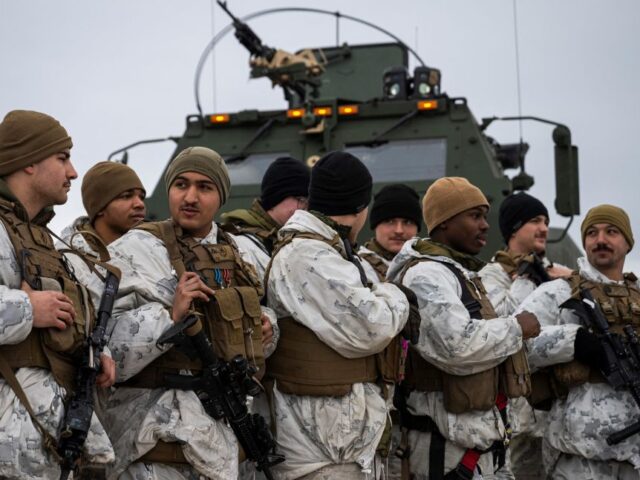 US soldiers from the 2nd Battalion, 10th Marines Regiment, participate in the Nordic Respo