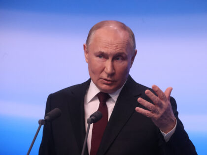 MOSCOW, RUSSIA - MARCH 18 (RUSSIA OUT) Russian President Vladimir Putin speaks during his