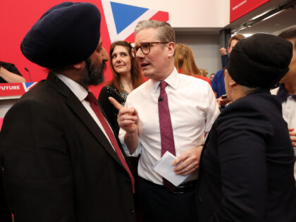 DUDLEY, ENGLAND- MARCH 28: The Labour Leader Sir Keir Starmer and Deputy Leader Angela Ray