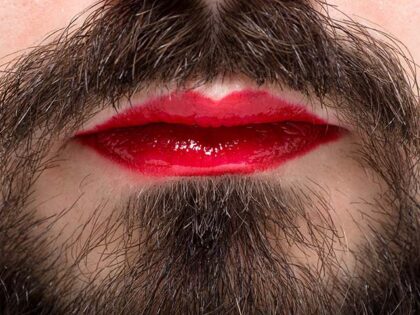 man with lipstick